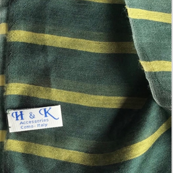 H & K Como , rectangular striped women Silk Écharpe/scarf made in Italy 🇮🇹 - Picture 3 of 8